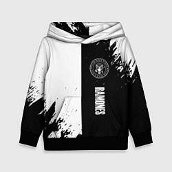 Толстовка-худи детская Ramones краски абстракция, цвет: 3D-черный