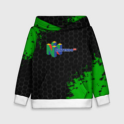 Толстовка-худи детская Nintendo 64 броня, цвет: 3D-белый