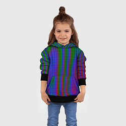 Толстовка-худи детская Неоновые светящиеся полосы, цвет: 3D-черный — фото 2