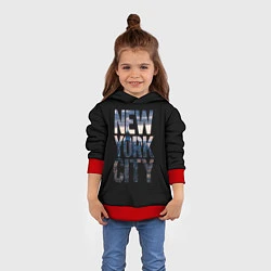 Толстовка-худи детская New York City - USA, цвет: 3D-красный — фото 2