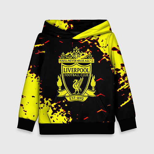 Детская толстовка Liverpool жёлтые краски текстура / 3D-Черный – фото 1