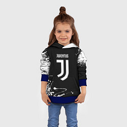 Толстовка-худи детская Juventus краски белые, цвет: 3D-синий — фото 2