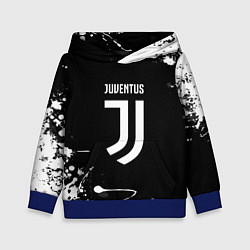 Толстовка-худи детская Juventus краски белые, цвет: 3D-синий