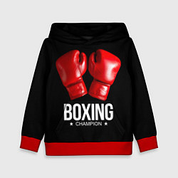 Толстовка-худи детская Boxing Champion, цвет: 3D-красный