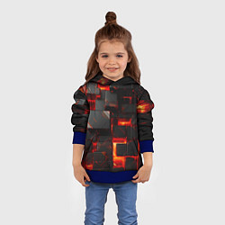 Толстовка-худи детская Неоновые квадратики, цвет: 3D-синий — фото 2