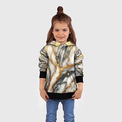Толстовка-худи детская Мрамор - текстура, цвет: 3D-черный — фото 2
