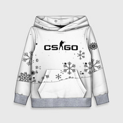 Толстовка-худи детская Cs go зимний стиль лого, цвет: 3D-меланж