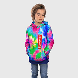 Толстовка-худи детская Color abstraction - summer, цвет: 3D-синий — фото 2
