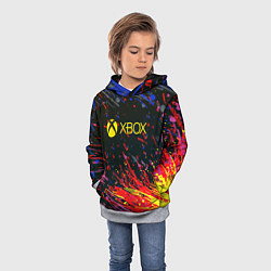 Толстовка-худи детская Xbox краски текстура, цвет: 3D-меланж — фото 2