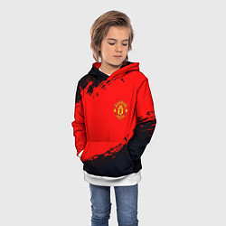 Толстовка-худи детская Manchester United colors sport, цвет: 3D-белый — фото 2