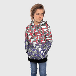 Толстовка-худи детская Сине-белые стрелки на белом фоне, цвет: 3D-черный — фото 2