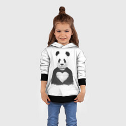 Толстовка-худи детская Love panda, цвет: 3D-черный — фото 2