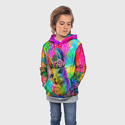 Толстовка-худи детская Цветная лама, цвет: 3D-меланж — фото 2