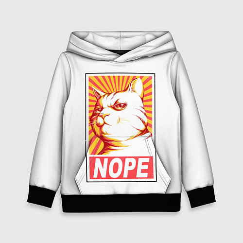 Детская толстовка Nope - cat / 3D-Черный – фото 1