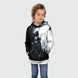 Толстовка-худи детская Сон герой - Поднятие уровня в одиночку, цвет: 3D-белый — фото 2