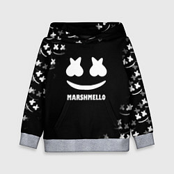 Толстовка-худи детская Marshmello белое лого, цвет: 3D-меланж