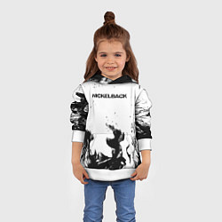 Толстовка-худи детская Nickelback серый дым рок, цвет: 3D-белый — фото 2