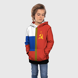 Толстовка-худи детская Россия и СССР, цвет: 3D-черный — фото 2
