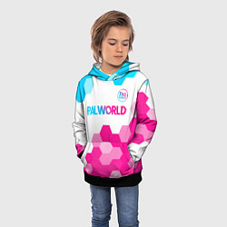 Толстовка-худи детская Palworld neon gradient style посередине, цвет: 3D-черный — фото 2