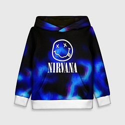 Толстовка-худи детская Nirvana flame ghost steel, цвет: 3D-белый