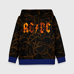 Толстовка-худи детская Acdc back абстракция, цвет: 3D-синий