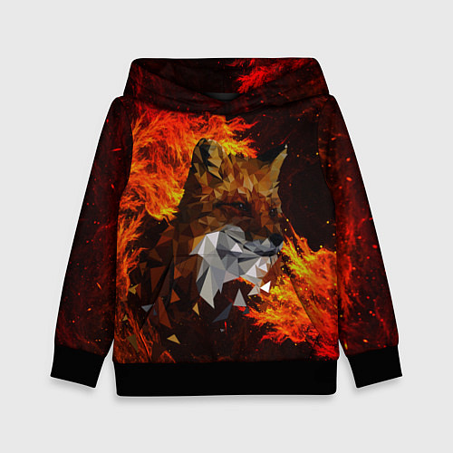 Детская толстовка Fire fox flame / 3D-Черный – фото 1
