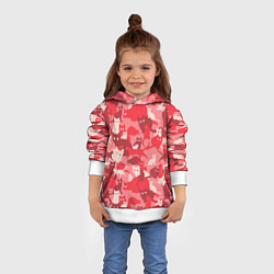 Толстовка-худи детская Розовый кошачий комуфляж, цвет: 3D-белый — фото 2