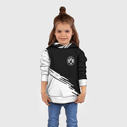 Толстовка-худи детская Borussia текстура краски, цвет: 3D-белый — фото 2