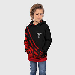 Толстовка-худи детская Lazio sport grunge, цвет: 3D-красный — фото 2
