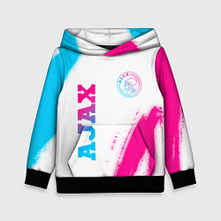 Толстовка-худи детская Ajax neon gradient style вертикально, цвет: 3D-черный