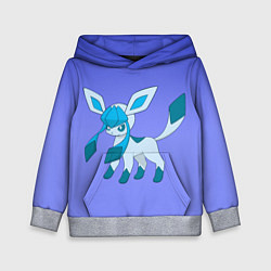 Толстовка-худи детская Glaceon Pokemon, цвет: 3D-меланж