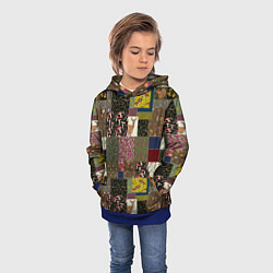 Толстовка-худи детская Пэчворк лесной, цвет: 3D-синий — фото 2