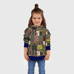 Толстовка-худи детская Пэчворк лесной, цвет: 3D-синий — фото 2