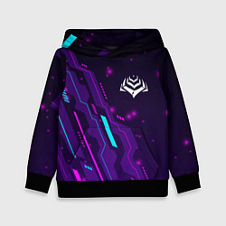 Толстовка-худи детская Warframe neon gaming, цвет: 3D-черный