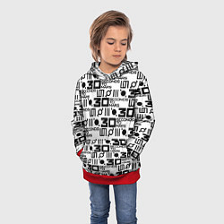 Толстовка-худи детская Thirty Seconds to Mars pattern rock, цвет: 3D-красный — фото 2