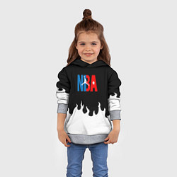 Толстовка-худи детская Баскетбол нба огонь, цвет: 3D-меланж — фото 2