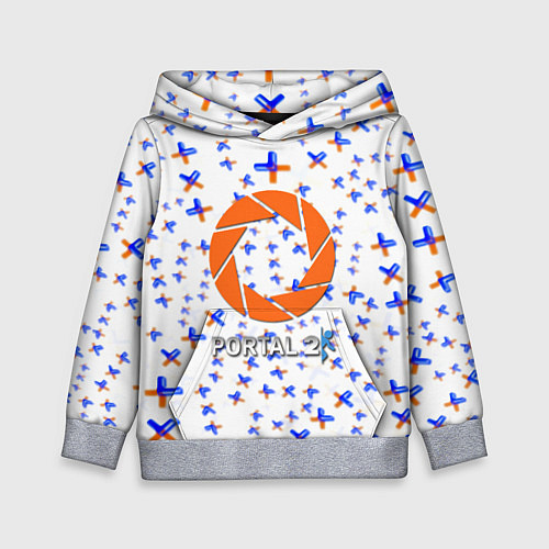 Детская толстовка Portal logo pattern steel / 3D-Меланж – фото 1