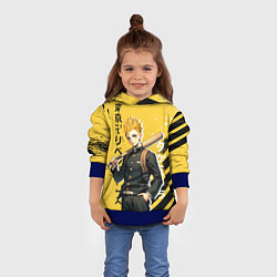 Толстовка-худи детская Токийские Мстители - Такемичи Ханагаки, цвет: 3D-синий — фото 2