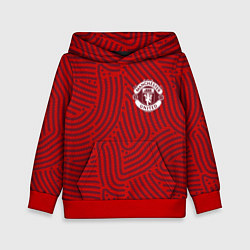 Толстовка-худи детская Manchester United отпечатки, цвет: 3D-красный