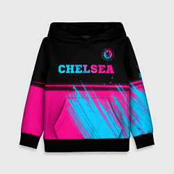 Толстовка-худи детская Chelsea - neon gradient посередине, цвет: 3D-черный