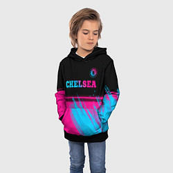 Толстовка-худи детская Chelsea - neon gradient посередине, цвет: 3D-черный — фото 2