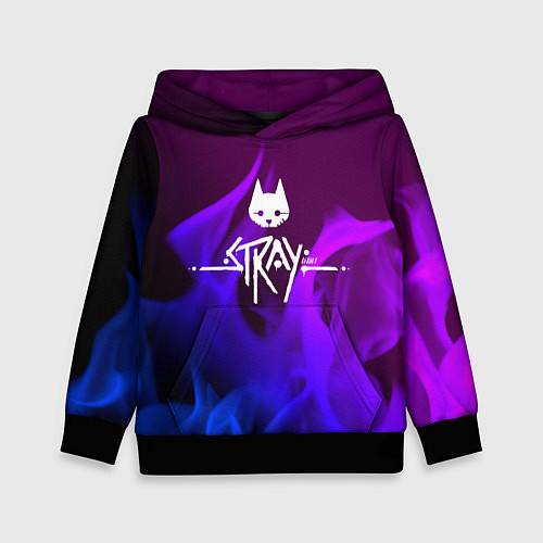Детская толстовка Stray неоновый огонь / 3D-Черный – фото 1