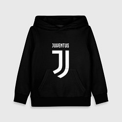 Толстовка-худи детская Juventus sport fc белое лого, цвет: 3D-черный