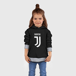 Толстовка-худи детская Juventus sport fc белое лого, цвет: 3D-меланж — фото 2