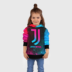 Толстовка-худи детская Juventus - neon gradient, цвет: 3D-черный — фото 2