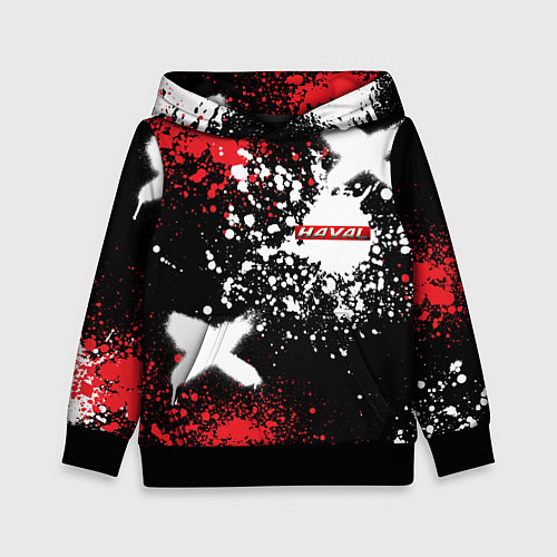 Детская толстовка Хавал на фоне граффити и брызг красок / 3D-Черный – фото 1