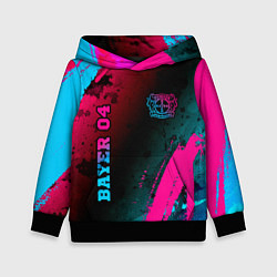 Толстовка-худи детская Bayer 04 - neon gradient вертикально, цвет: 3D-черный