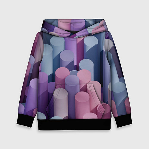 Детская толстовка Цветные цилиндры / 3D-Черный – фото 1