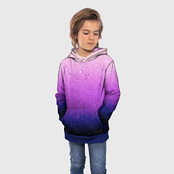 Толстовка-худи детская Абстрактный градиент розово-синий, цвет: 3D-синий — фото 2