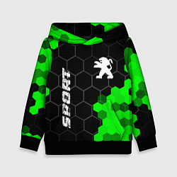 Детская толстовка Peugeot green sport hexagon